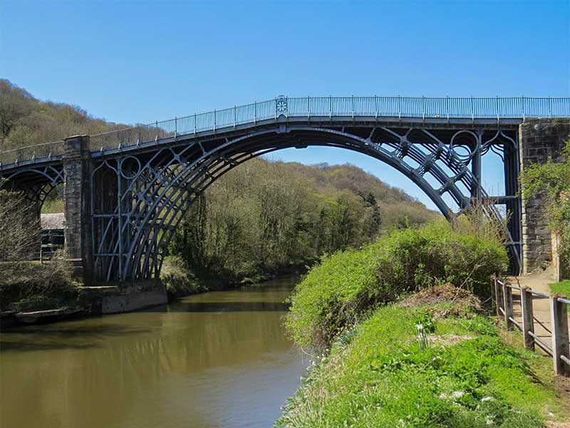 Ironbridge Gorge spanning the River Severn. England UNESCO Site.