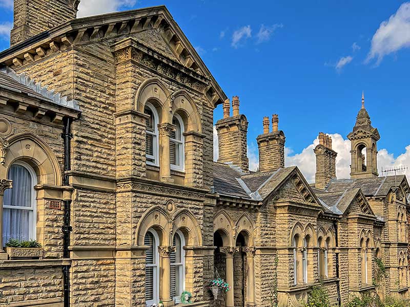 Saltaire history captured in stone - one of the England UNESCO Sites.